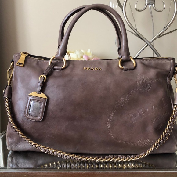 Prada Handbags - PRADA Calf leather Satchel Bag